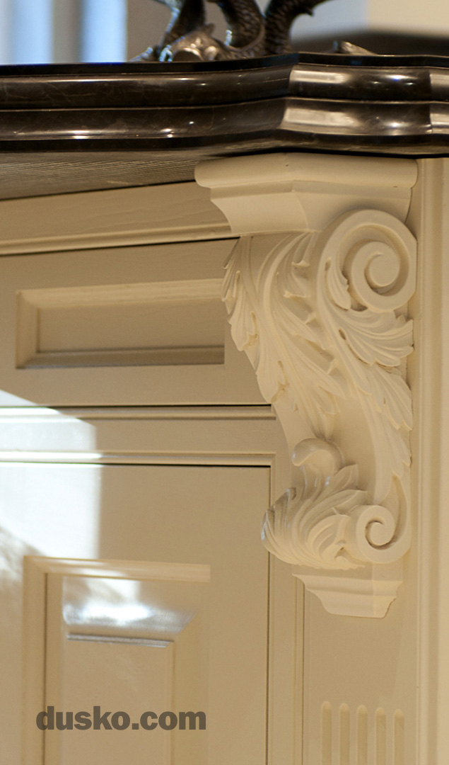 Colonial Style Kitchen in Prestbury, Cheshire Ornate Acanthus Corbel